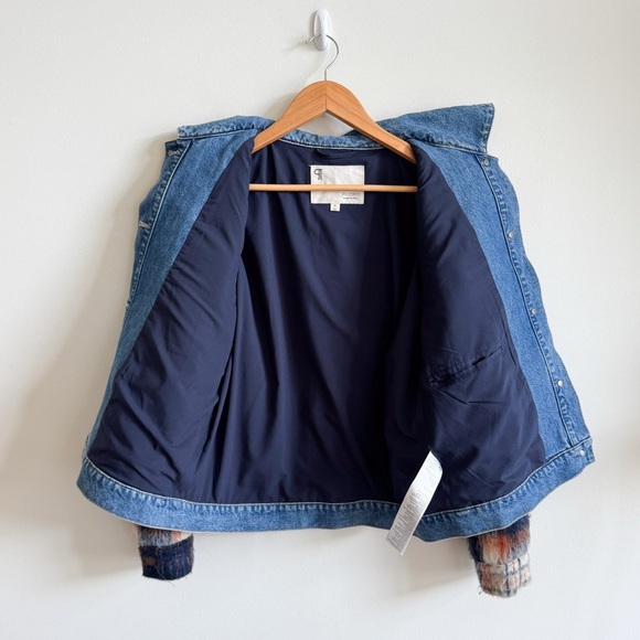 ANTHROPOLOGIE • Pilcro Plaid Denim Mix Jacket in Blue Morif • XS - Picture 11 of 16